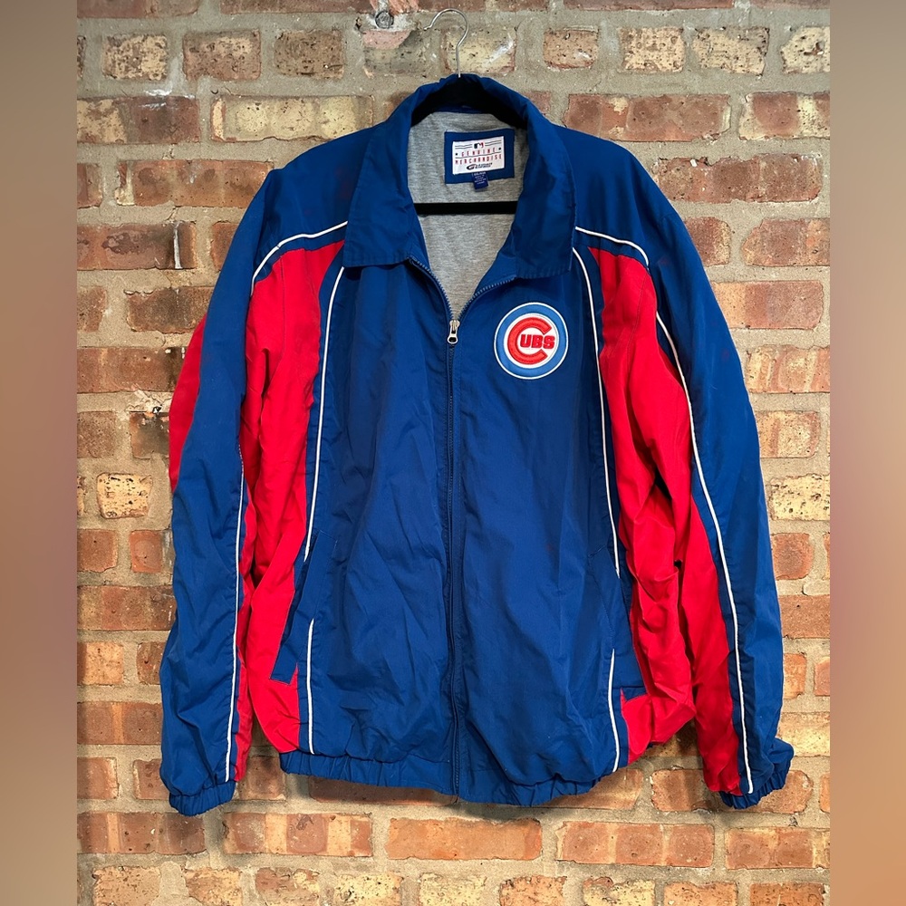 MENS XXL CHICAGO CUBS LINED WINDBREAKER SPRING JACKET MLB GENUINE BASEBALL
